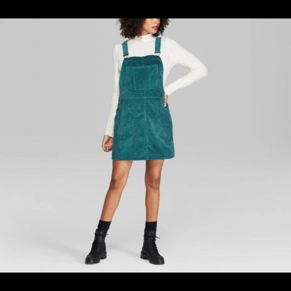 Wild Fable teal corduroy overall jumper